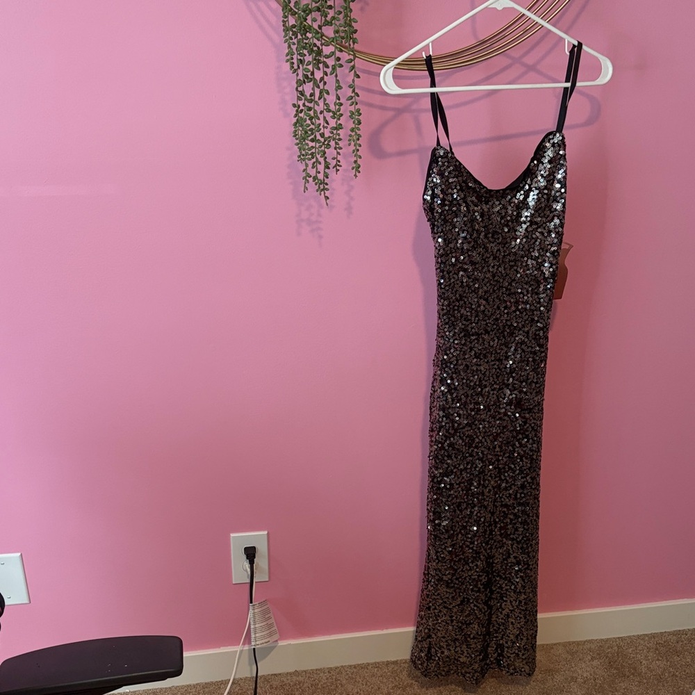 Haute Monde Black Sequin Mini Dress